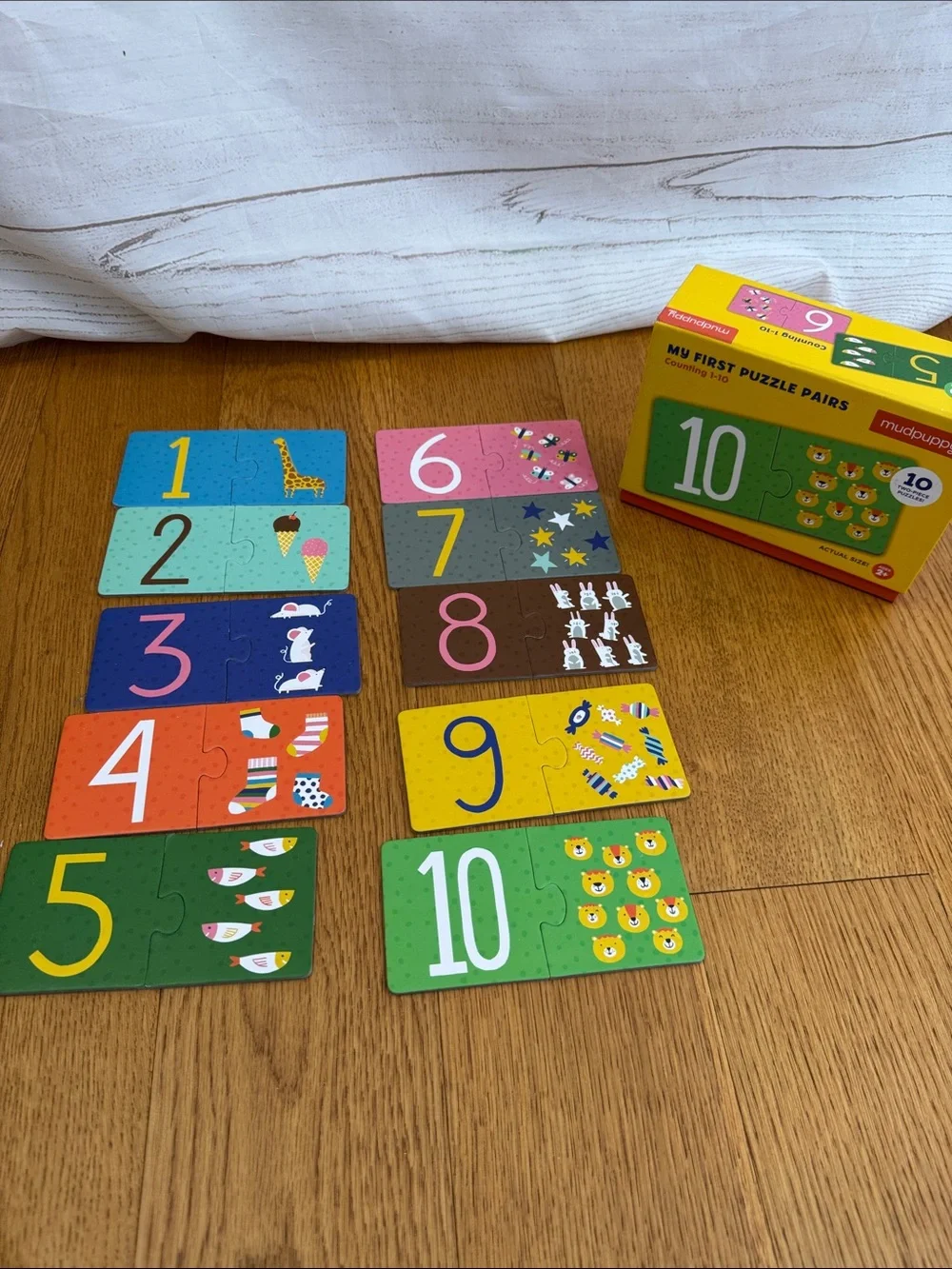 Mudpuppy Number Puzzle Pairs - Colorful 1-10 Learning Set - My First Numbers
